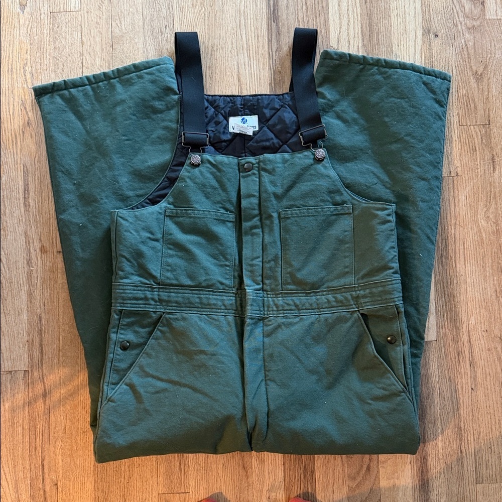 VF Vtg Men’s Green Insulated Bib Workwear Utility National Park Overalls Size 34